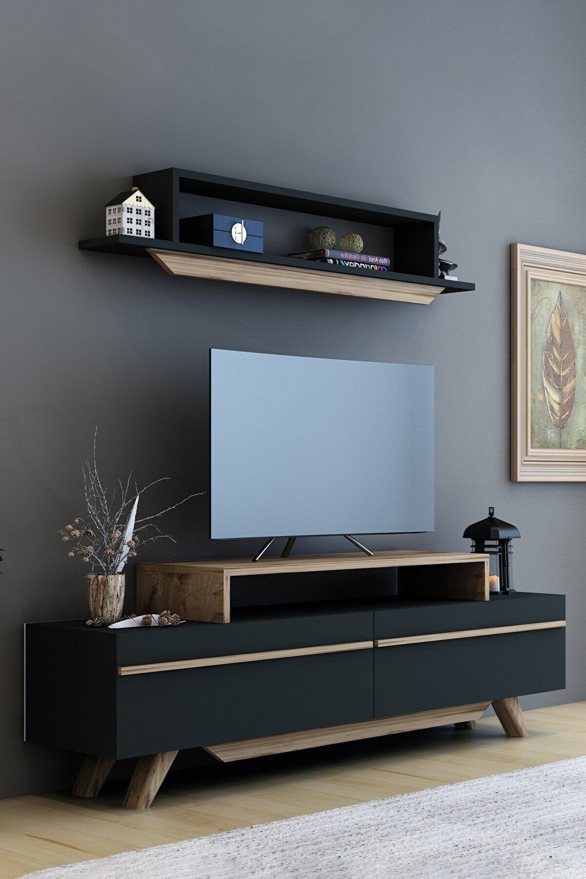 Belengo home Harmony Antrasit Ceviz 150 Cm Tv Ünitesi