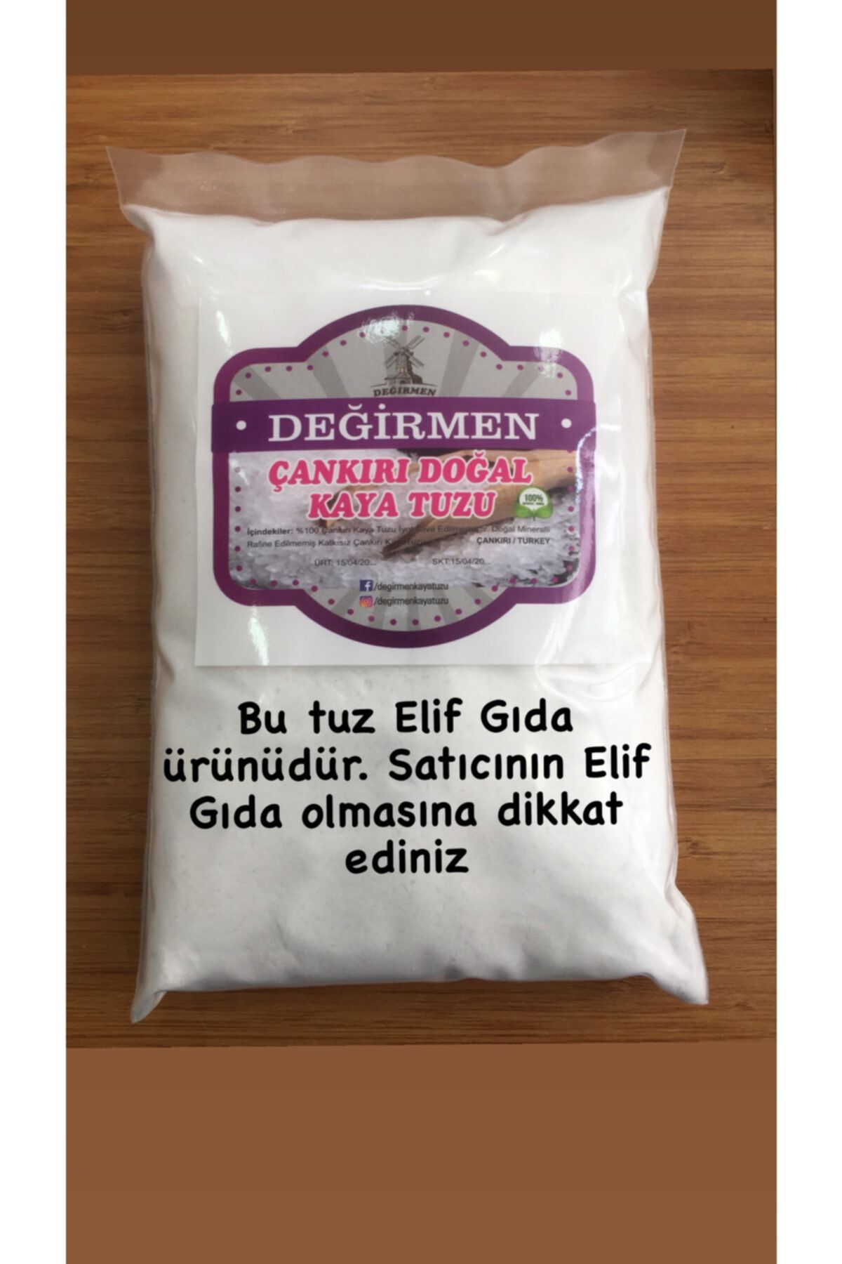 Değirmen Çankırı Kaya Tuzu (ÖĞÜTÜLMÜŞ) Doğal 1 Kg.