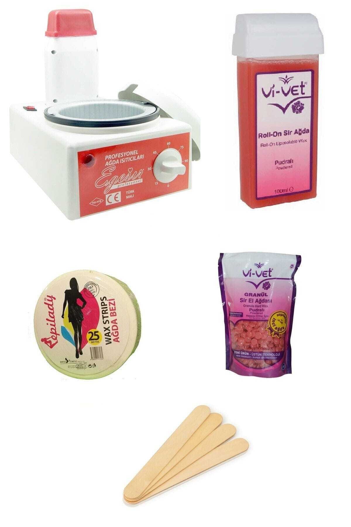 Vivet Kartuşlu Ağda Seti - 1+1 Sir Ağda Makinesi,pudralı Kartuş Ve Boncuk Ağda, Epilady Ağda Bezi