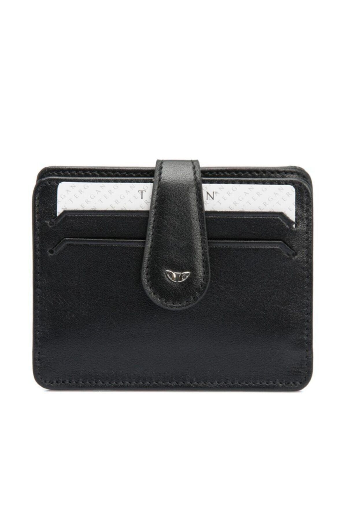 Tergan 1531 Hakiki Deri Unisex Kartlık Siyah