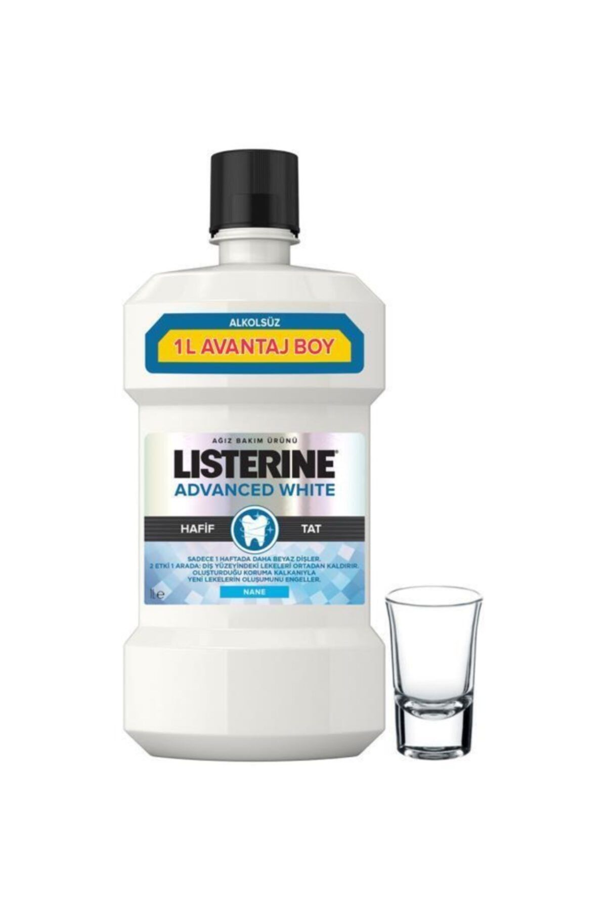 Listerine Advanced White 1000ml Ağız Bakım Suyu Bardak Hediyeli