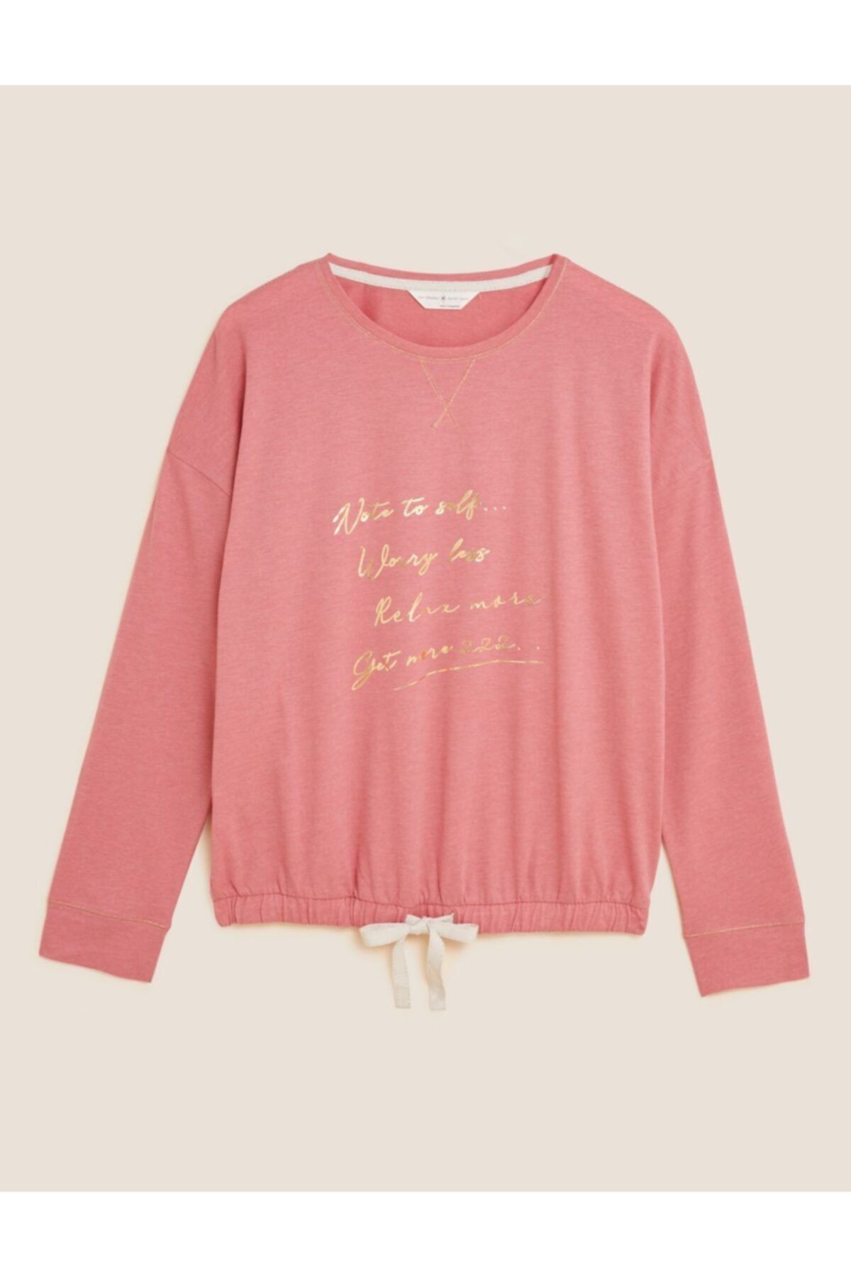 Marks & Spencer Slogan Detaylı Pijama Üstü