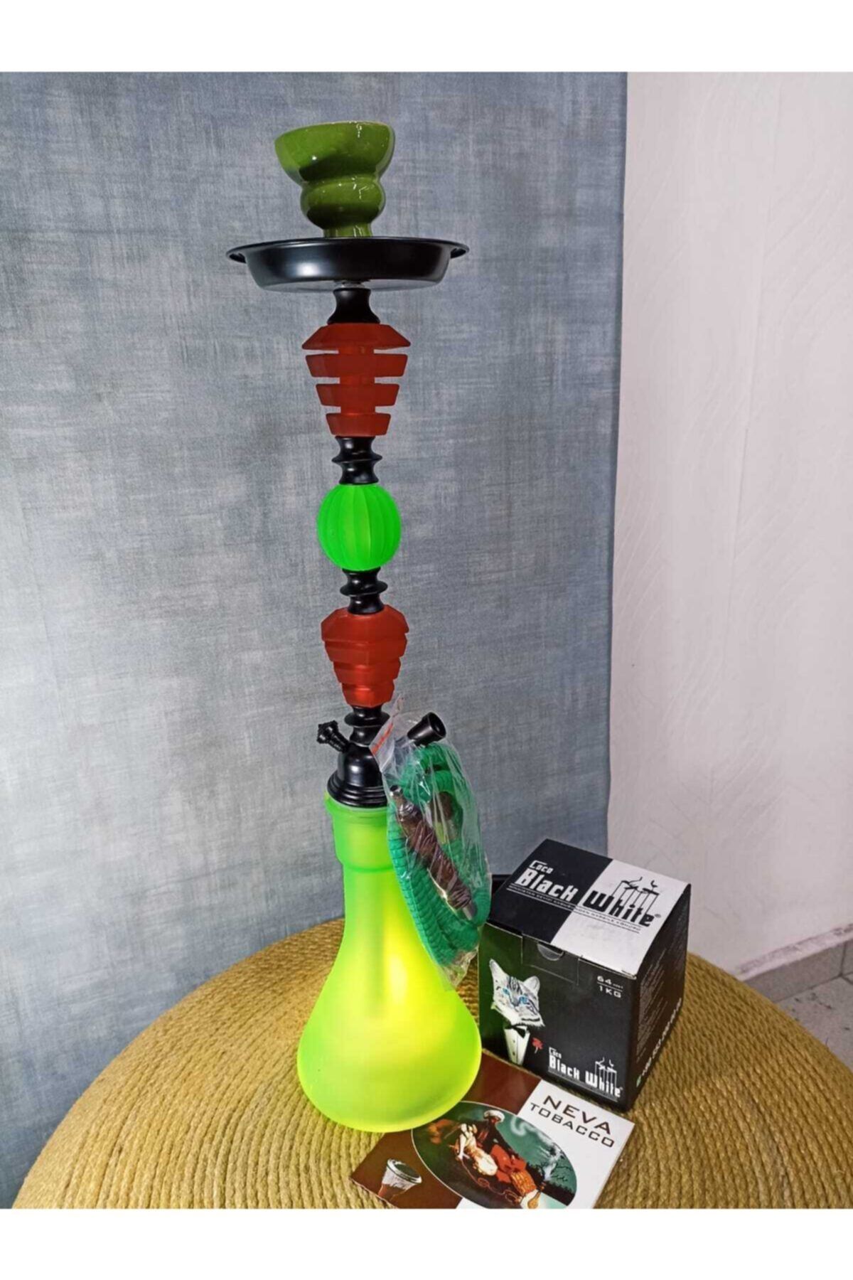 ORJİN TOBACCO Ithal Nargile Takımı Full Set 60 Cm Boy Yeşil Renk