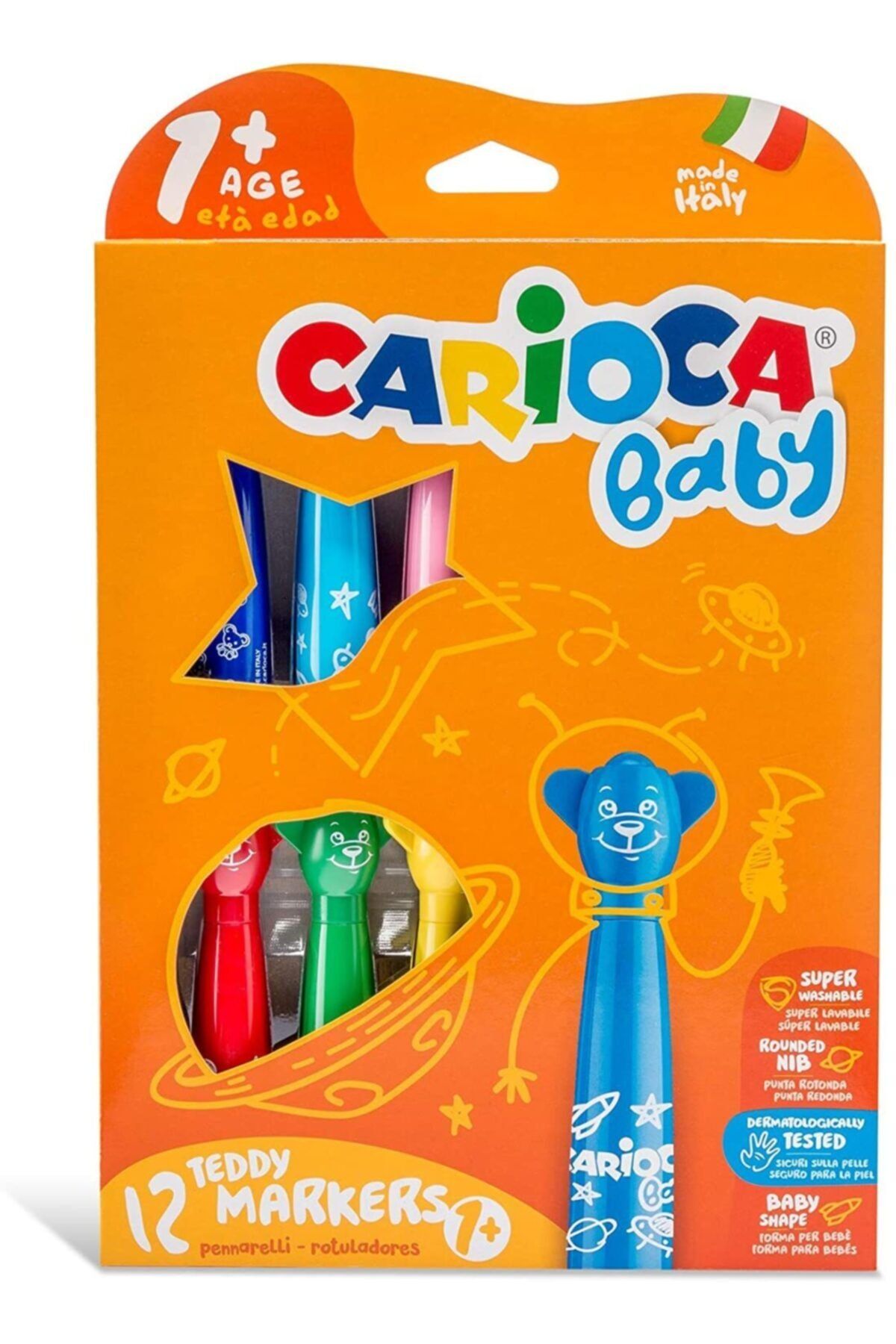 CARIOCA Teddy Jumbo Süper Yıkanabilir Keçeli Boya Kale12'li
