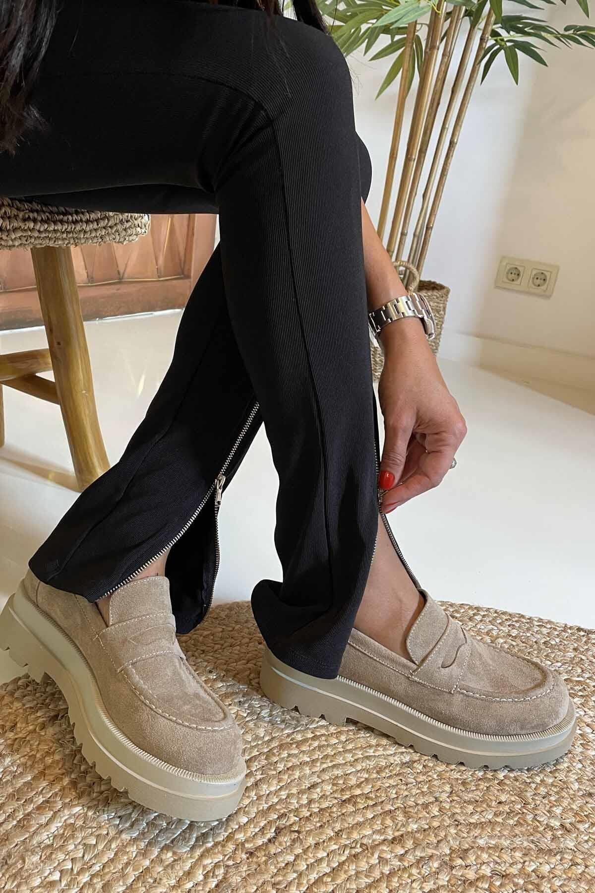 Bambi Vizon Süet Kadın Casual Ayakkabı K01936046002