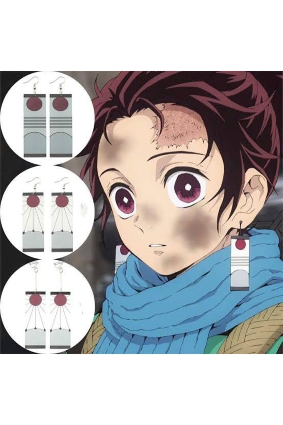 Köstebek Favoriconsept - Anime- Demon Slayer Tanjiro Küpe