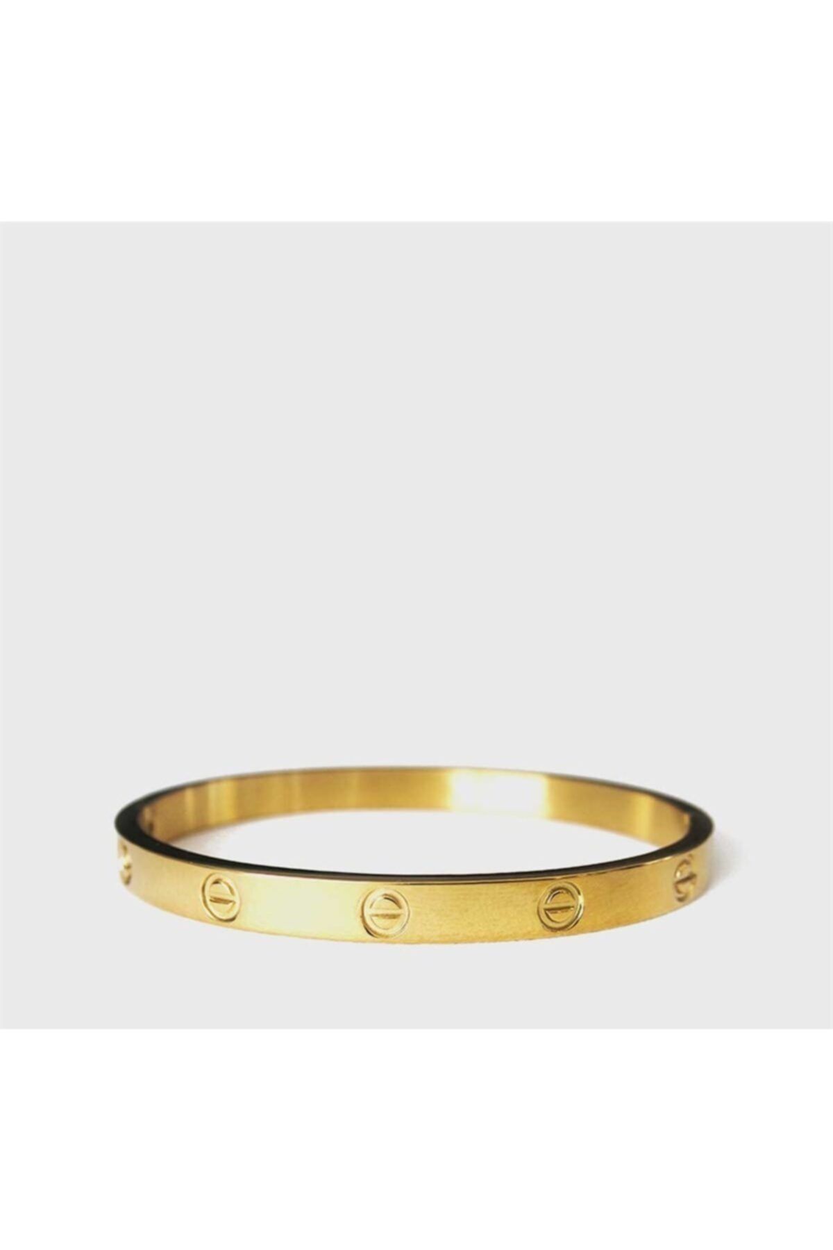 Jewel Cartier Model Gold Altın Kaplama Çelik Bileklik Kod1092