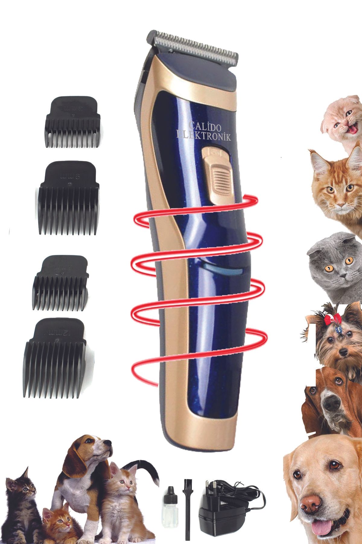 Calido Elektronik Şarjlı Kablosuz Kedi Köpek Tıraş Makinesi Evcil Hayvan Tüy Kesme Traş Makinesi Petshop Kuaför Hk-300
