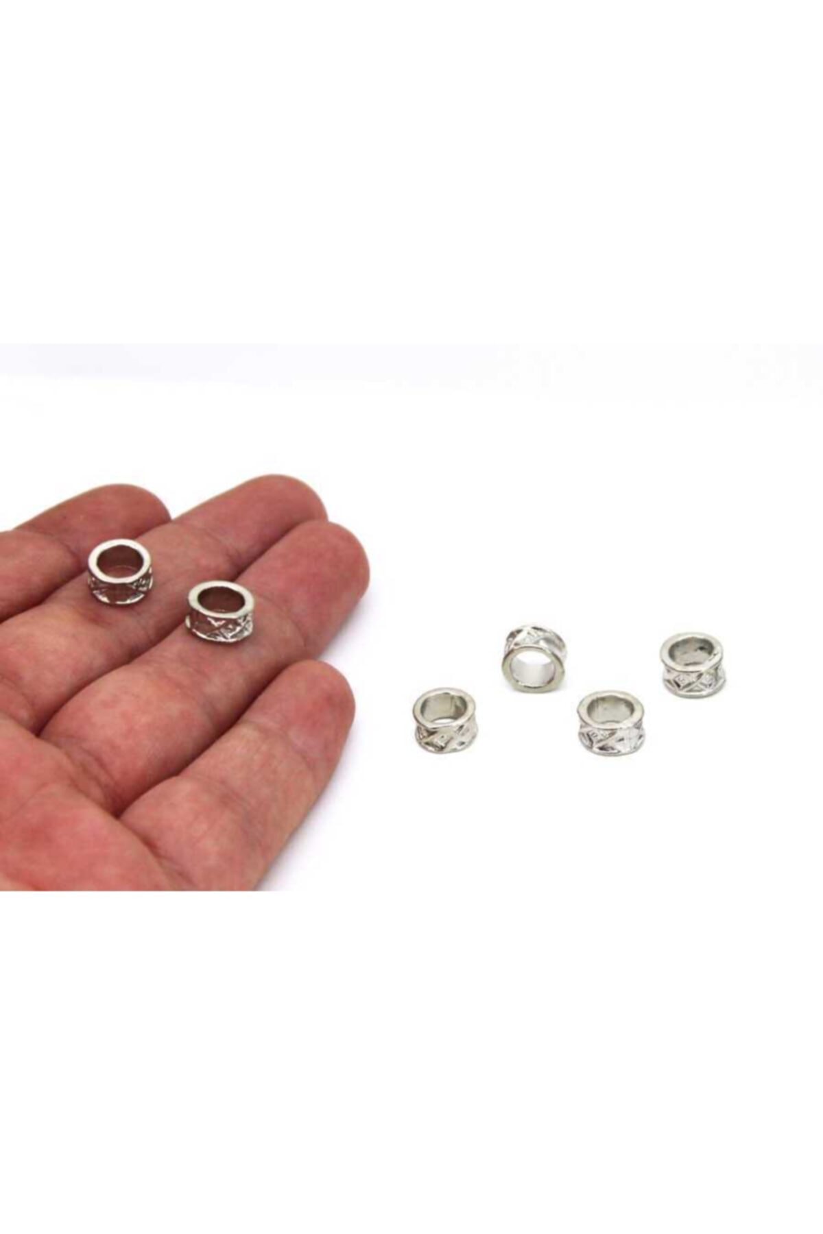 YF STORE 6 Adet - 5x9 Mm Metal Ara Malzeme, Metal Boncuk, Zamak Döküm, Nikel Kaplama