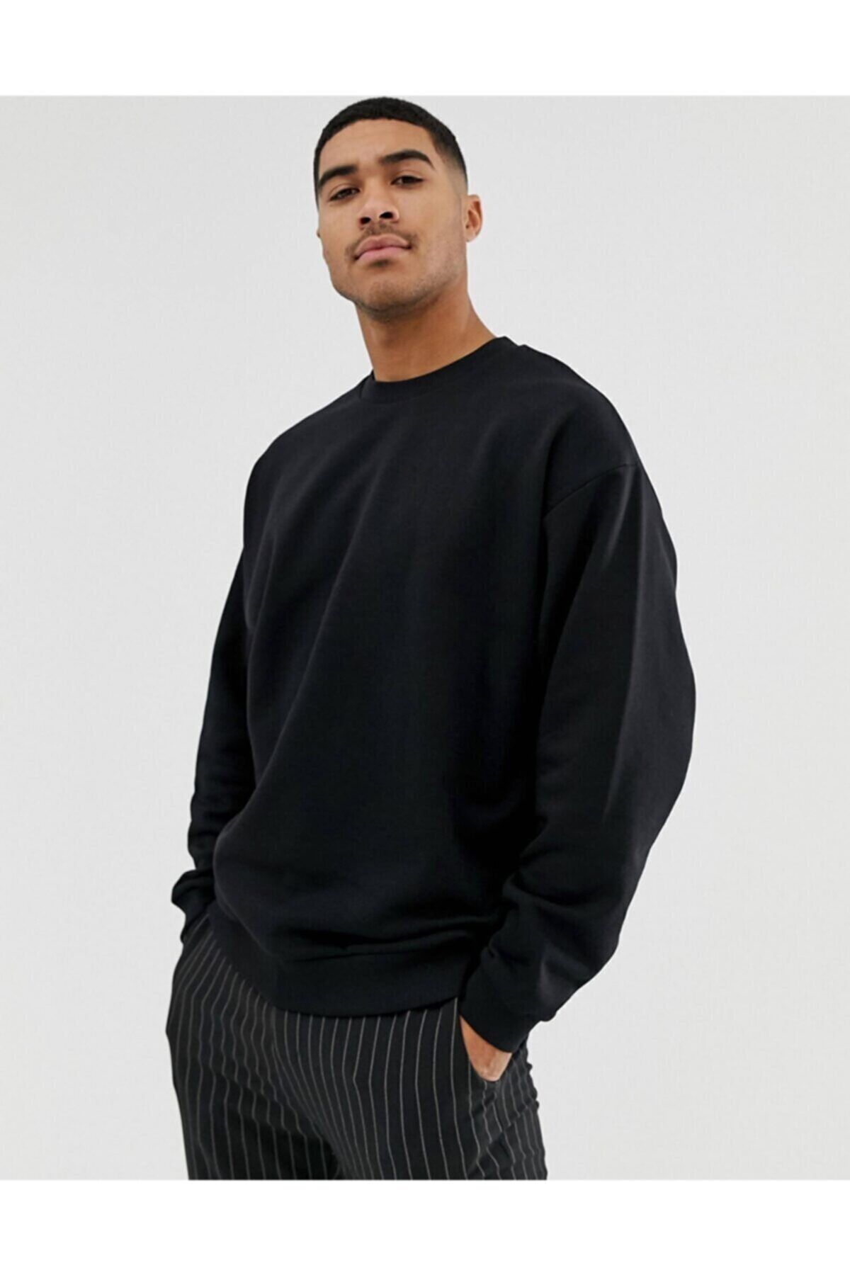 Fumood %100 Pamuk Unisex Pamuklu Oversize Siyah Hoodie