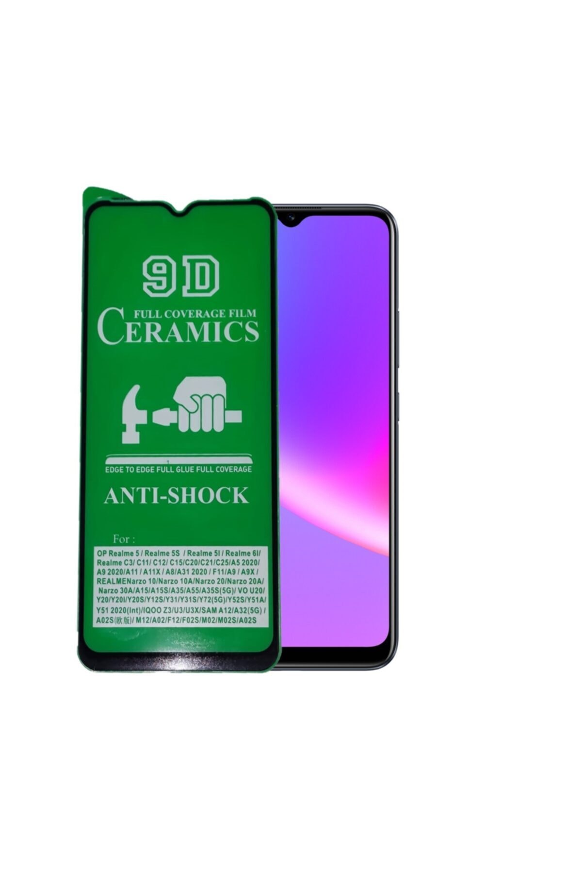 SKV MOBILE Oppo Realme C25 Seramik Esnek Nano Tam Ekran Koruyucu Kırılmaz Cam