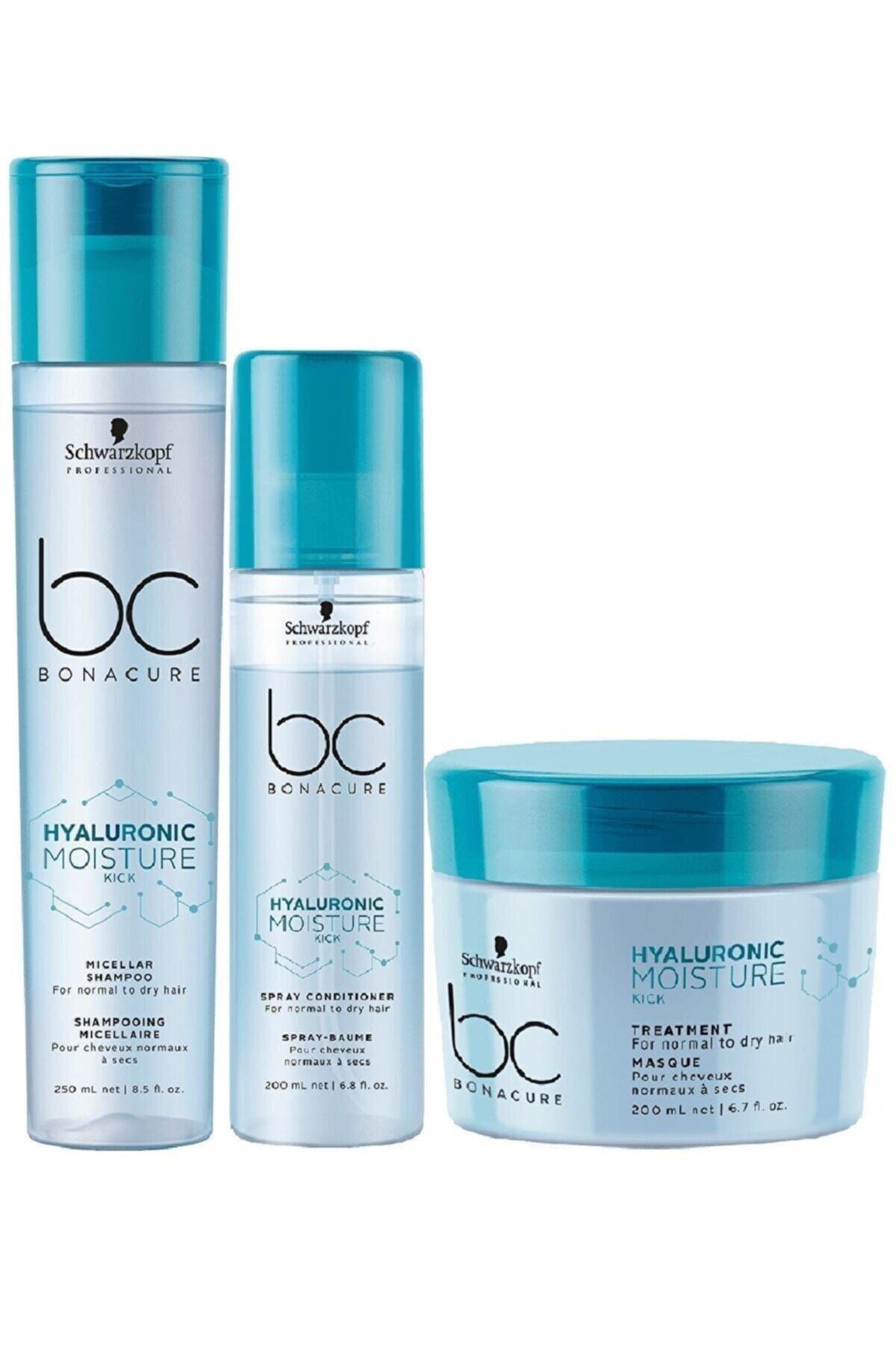 Schwarzkopf Bc.bonacurehyaluronicnemyüklemesilikonsuz Formülü Saçı Ağırlaştırmadan Bakım Yapar Micellar 3`lü Set