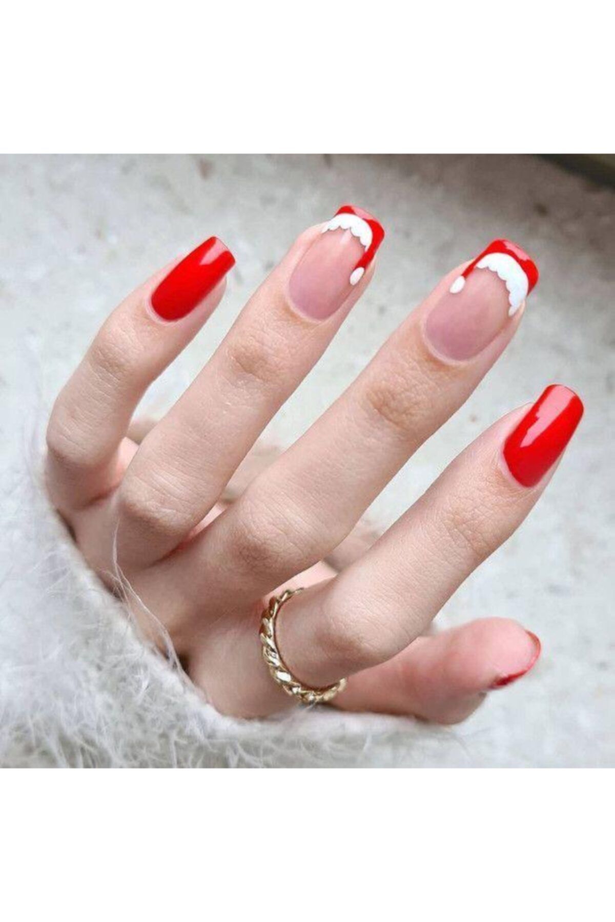 SMYRNASTUDİO Yılbaşı Özel Hat Patterned Takma Tırnak