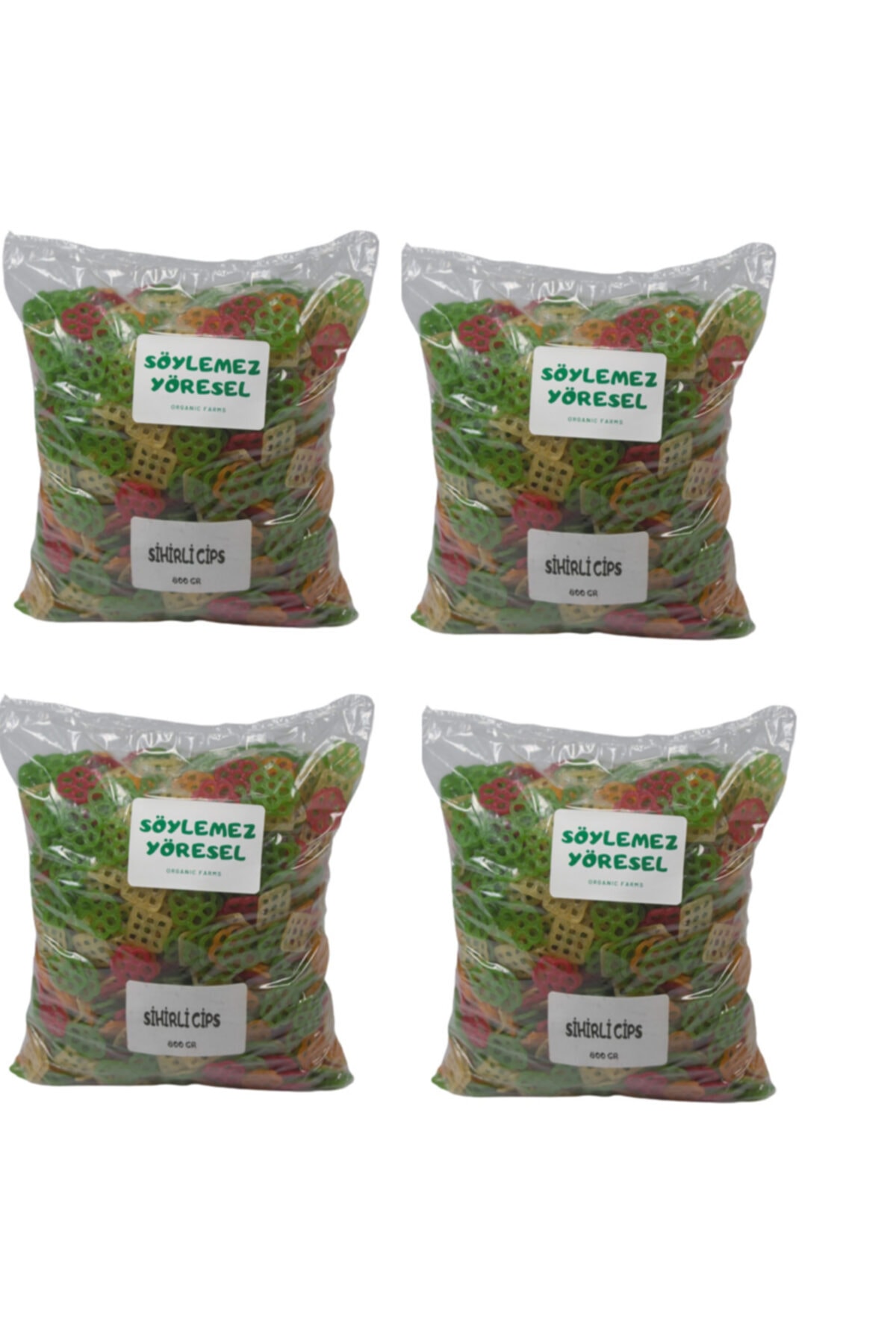 Söylemez Yöresel Sihirli Cips Renkli (800 X 4 = 3200 Gr) Yağda Açılan Mısır Cipsi (suriye Cipsi)