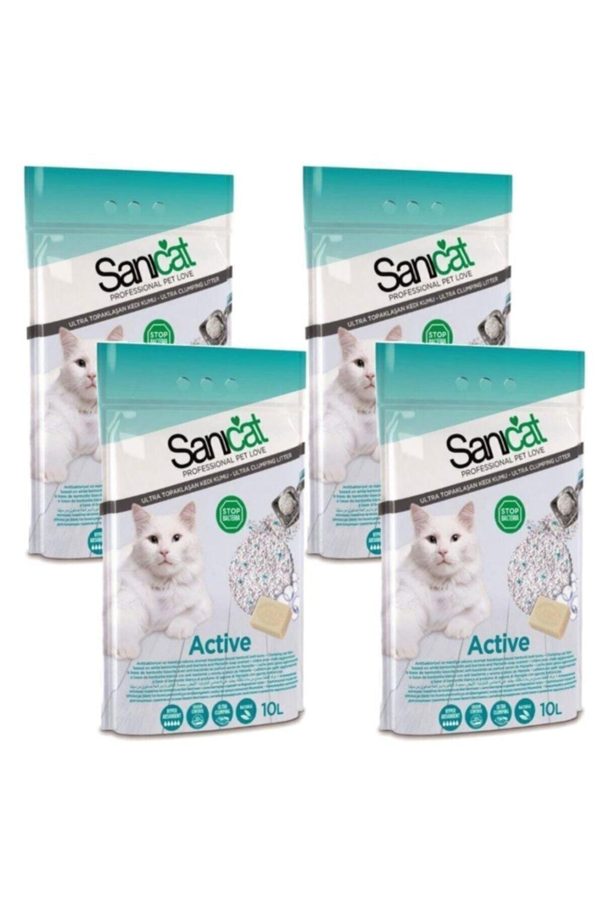 Sanicat Active Marsilya Sabunu Kokulu Kedi Kumu - 10 lt x 4 Adet