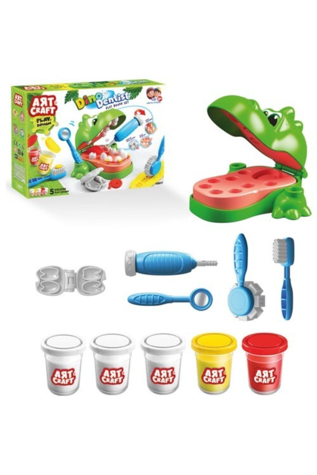 TOPROCKSTORE Eğitici Dino Dişçi Hamur Set 5'li