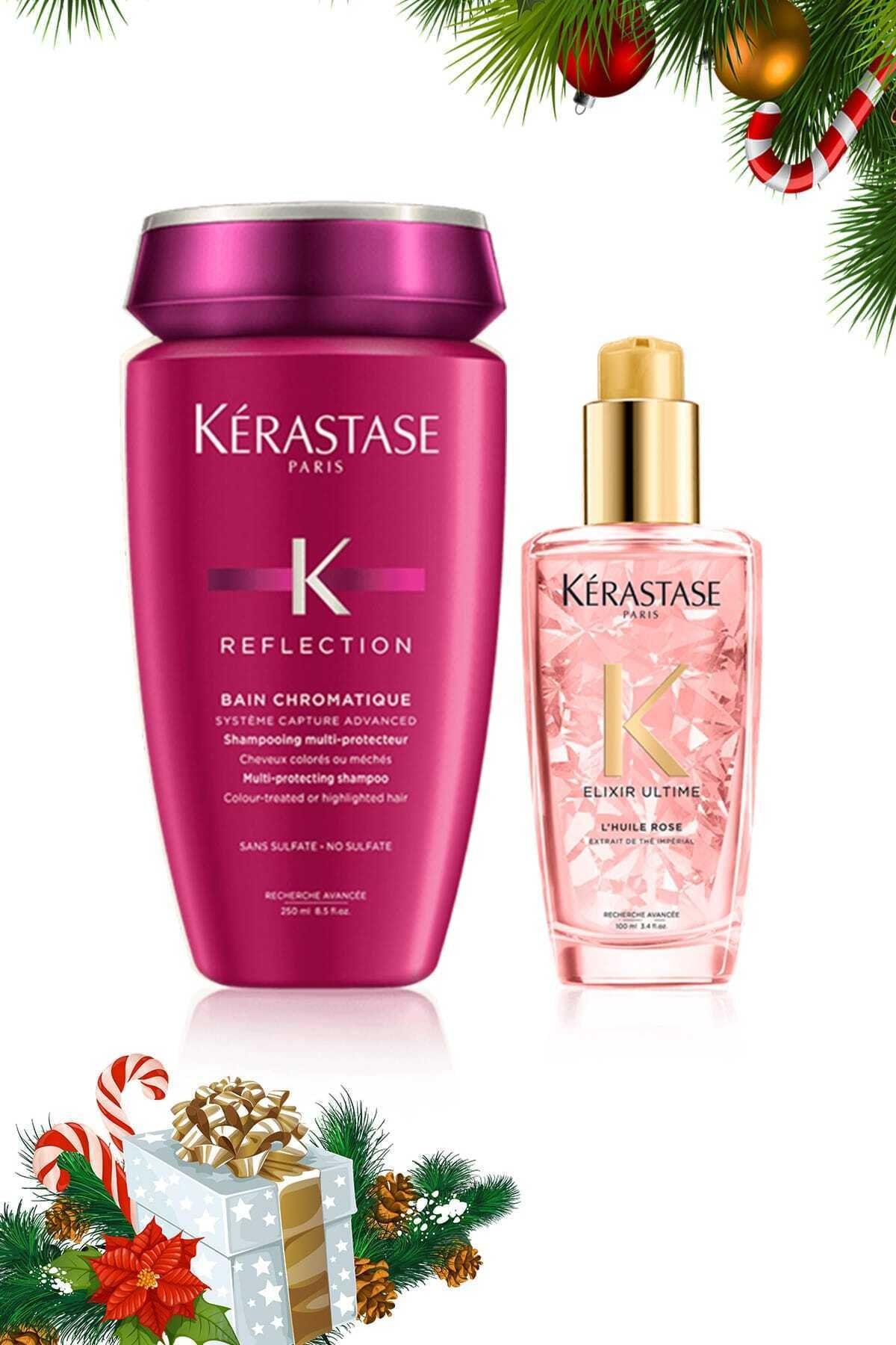 Kerastase Reflection Bain Chromatique Şampuan 250 Ml + Elixir Huile Rose Saç Bakım Yağı 100 Ml