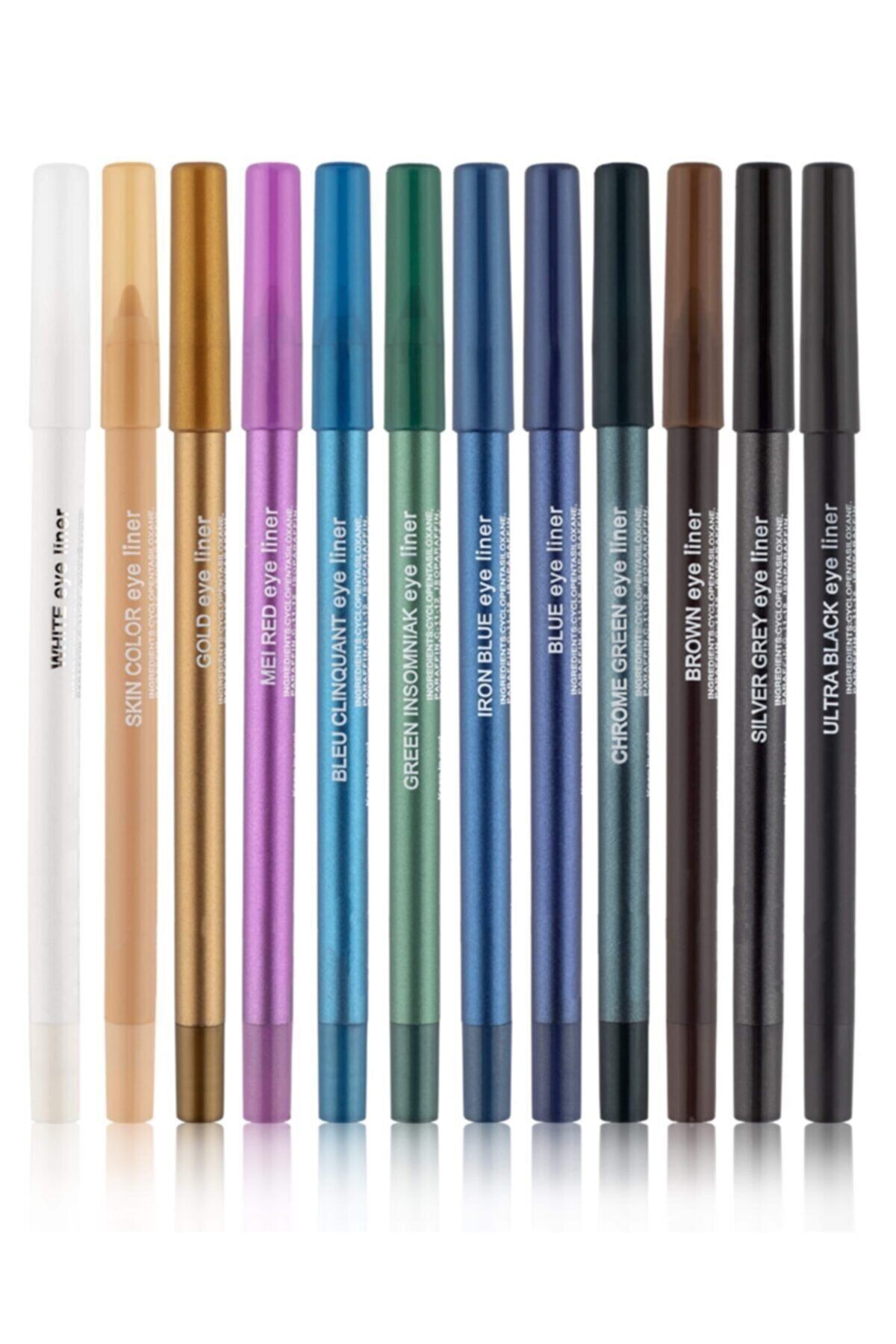 AİLY COSMETİCS Neon Colour Ultra Yağlı 12'li Göz Kalemi Serisi