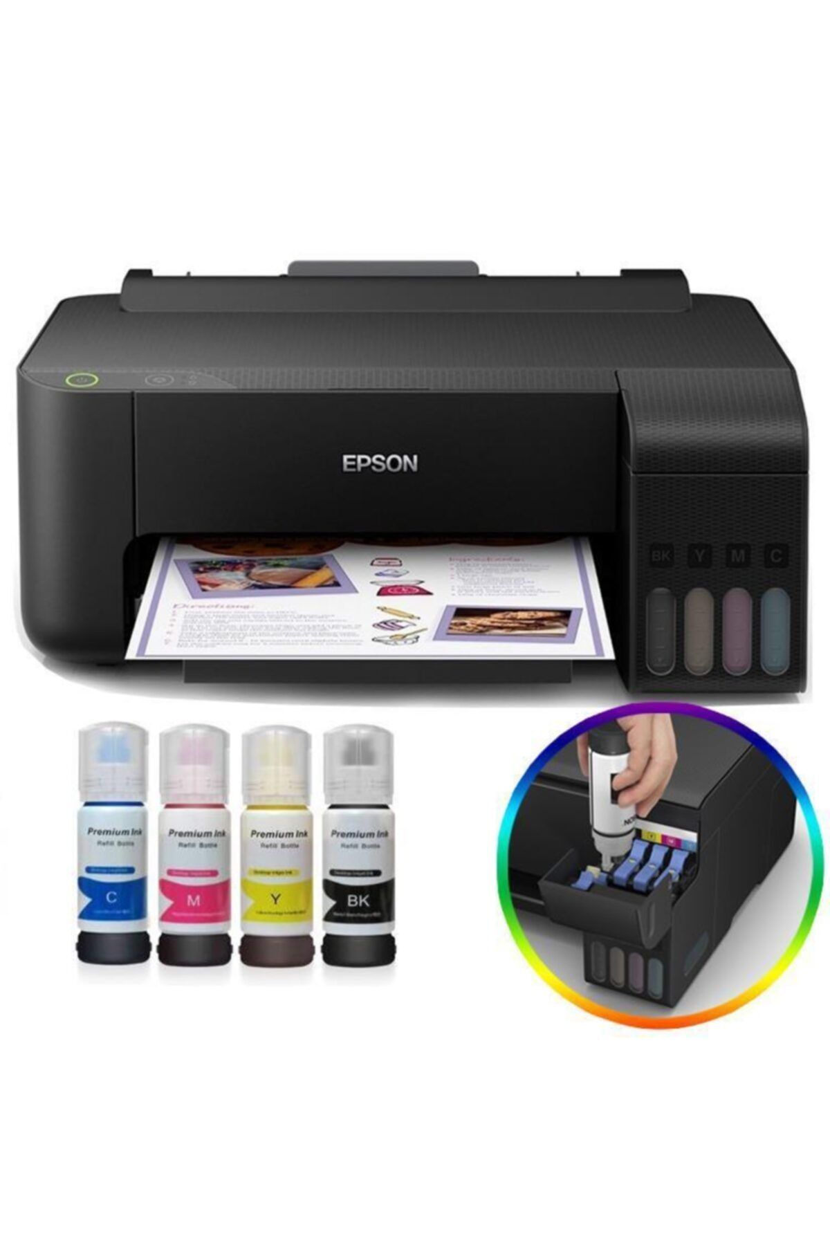 EPSON L1110 Orijinal Tanklı Muadil Mürekkepli Renkli Yazıcı