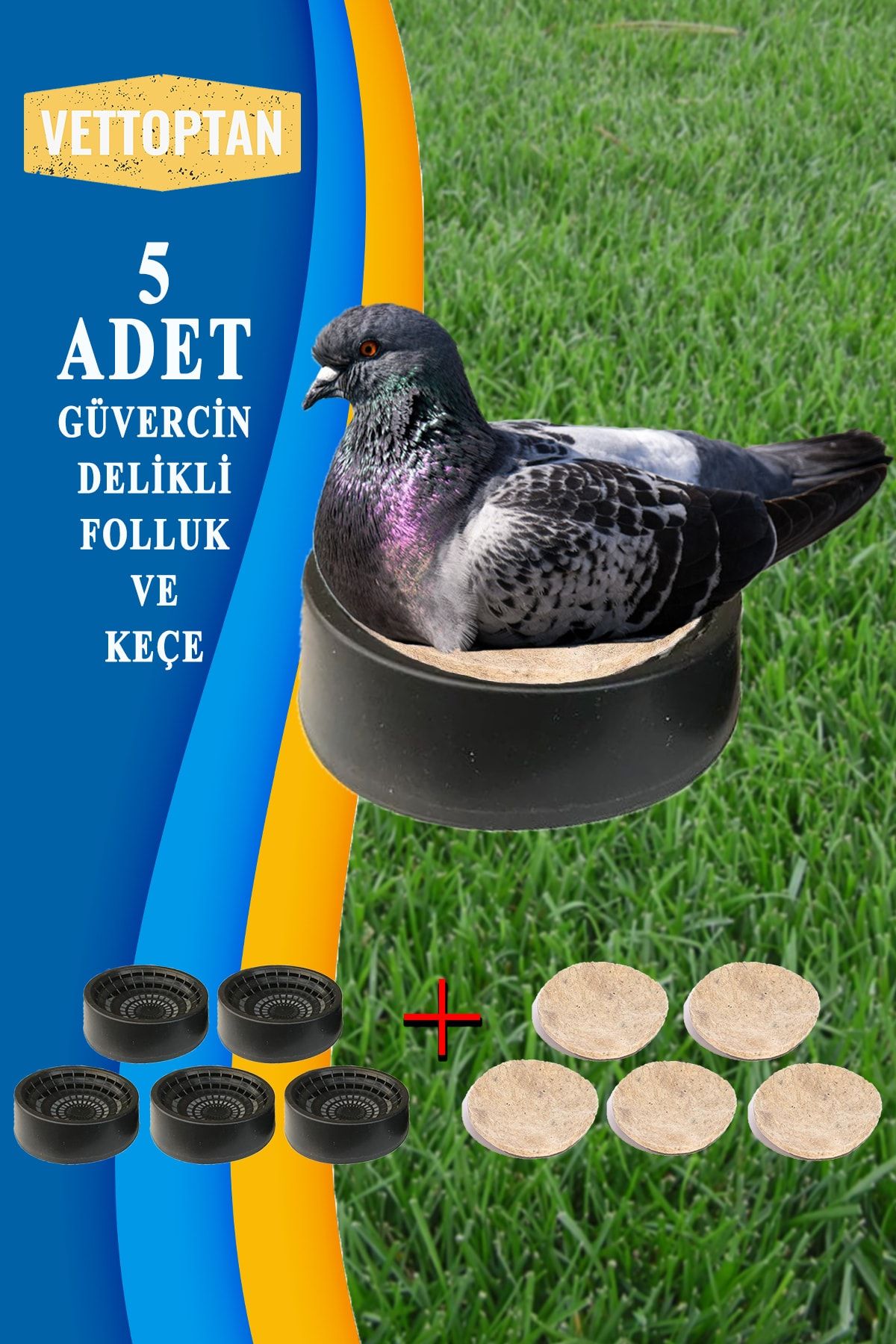 SHAVER Güvercin Folluk 5 Adet 5 Adet Keçe Delikli Oval Güvercin Folluğu Ve Keçesi Güvercin Salma Kuş
