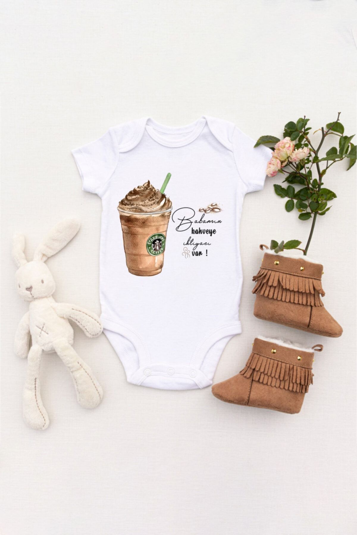 TILSIM STORE Unisex Bebek Babamın Kahveye Ihtiyacı Var Baskılı Body Zıbın