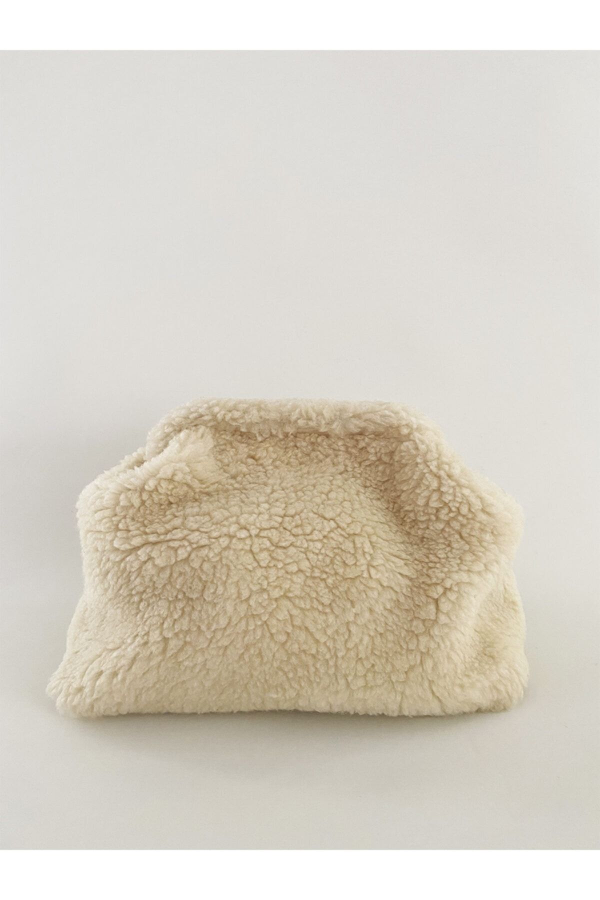 HEYBE'S Kadın Peluş Teddy Clutch Çanta