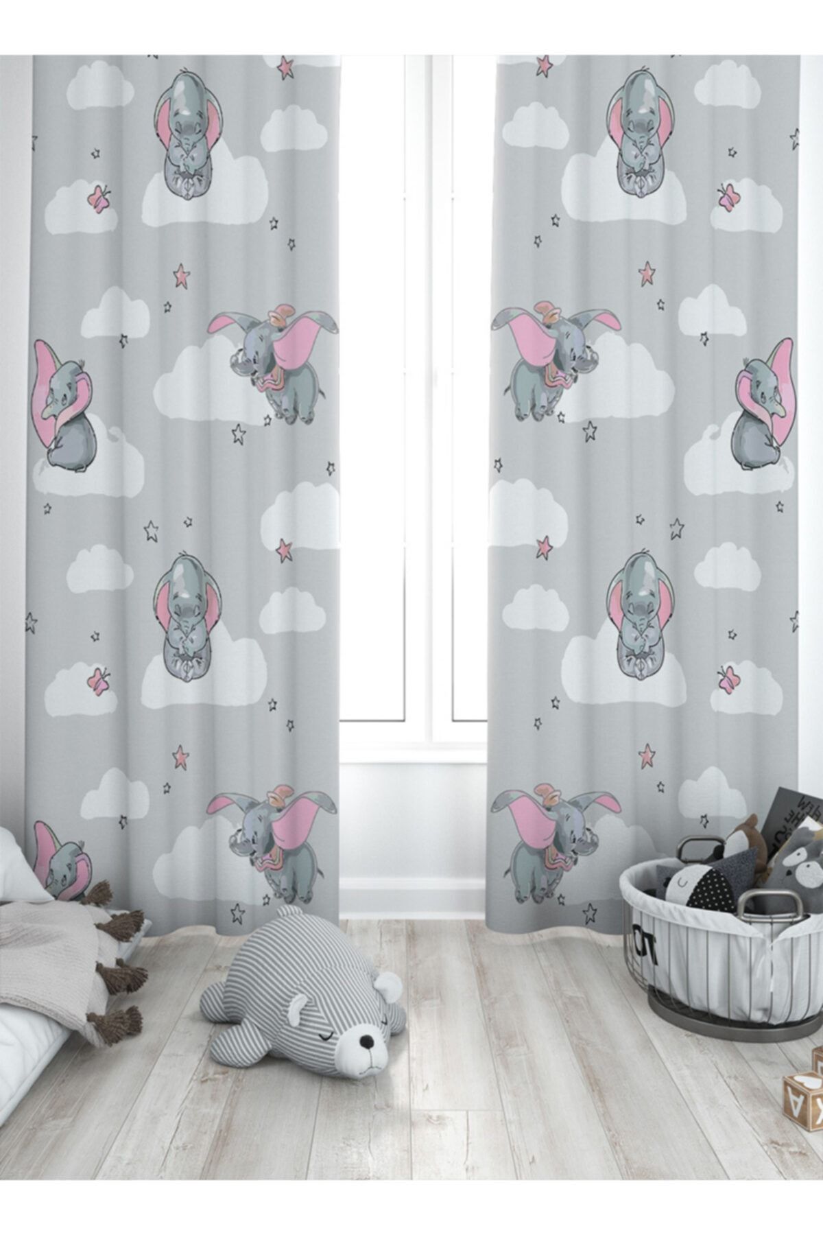 Ziu Kids Süet Dokulu Desenli Çocuk Odası Dekoratif Perde 5450