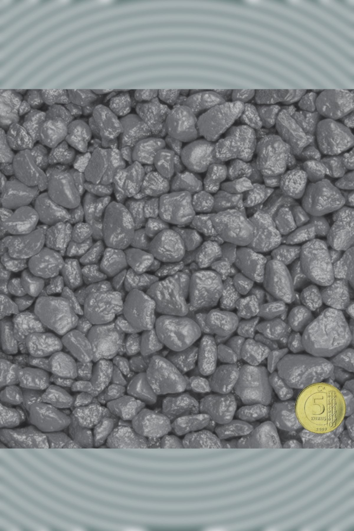 KDOT Akvaryum Ve Teraryum Gümüş Renkli Dekoratif Çakıl Taşı 1 Kg