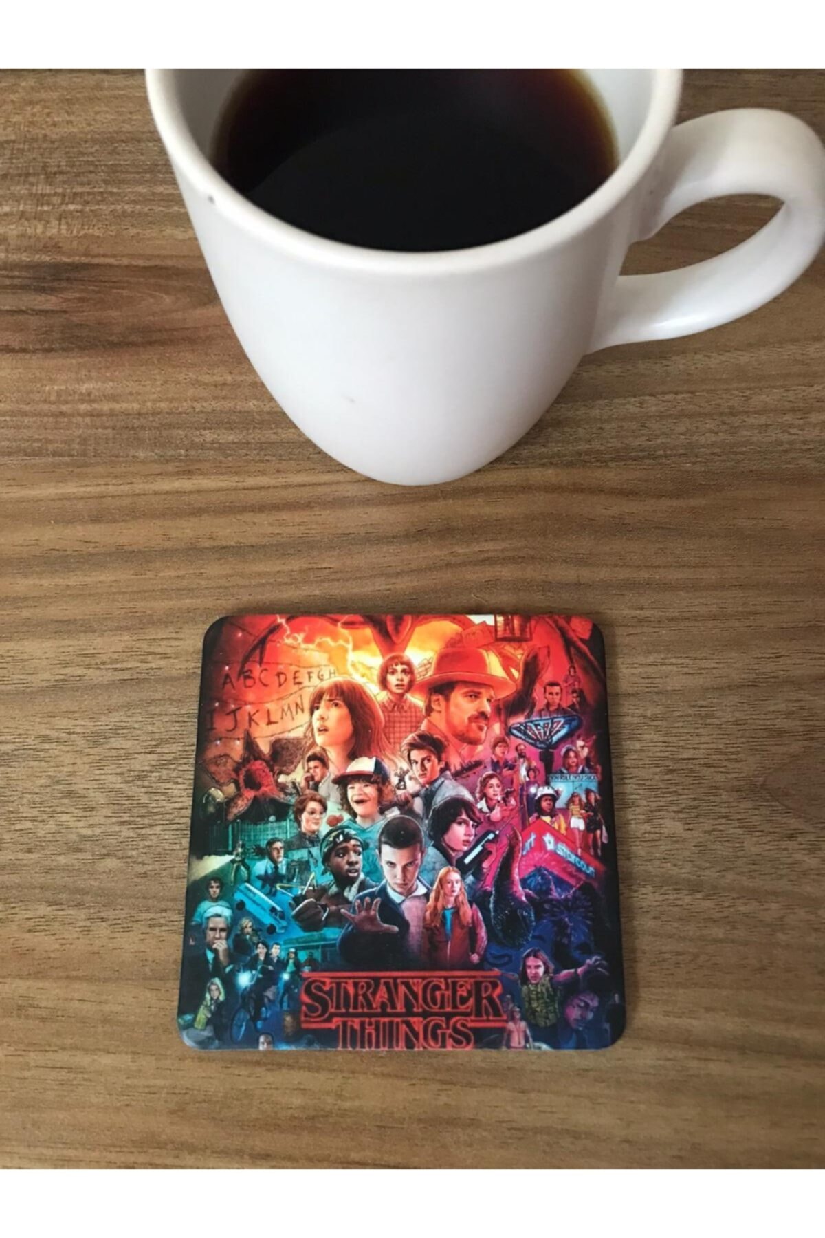 owl bag Stranger Things Desenli Tasarım Bardak Altığı