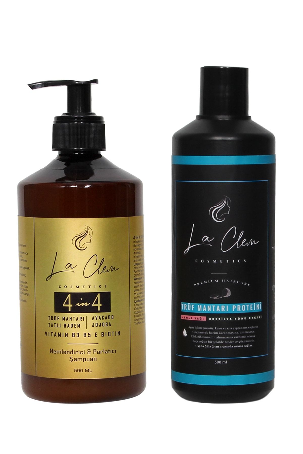 La Clem Cosmetics Protein Takviyeli Saç Bakım Kremi 500 Ml & 4 In 4 Şampuan 500 Ml