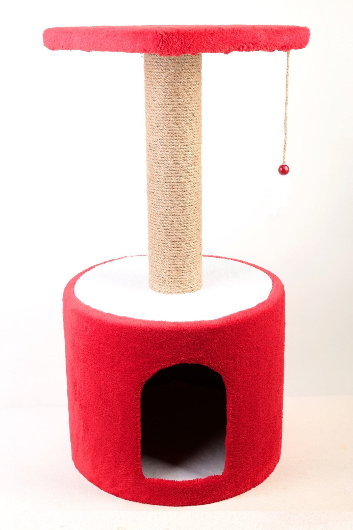 cathauses Kedi Tırmalama Evi, Silindir Model, Kırmızı