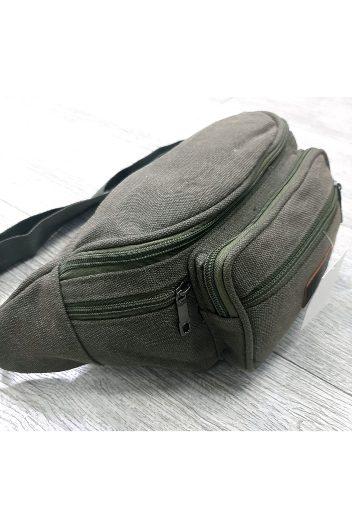 Sport Freebag Bel Çantası Kanvas Göğüs Çantası Ayarlanabilir Yeşil