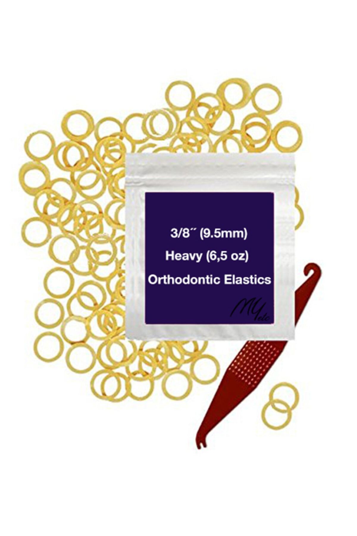 PWORTHO Diş Teli Lastiği (takma Aparatı Hediyeli) - Ağız Içi Lastik 3/8 Heavy 6,5oz 9.5mm 100 Adet
