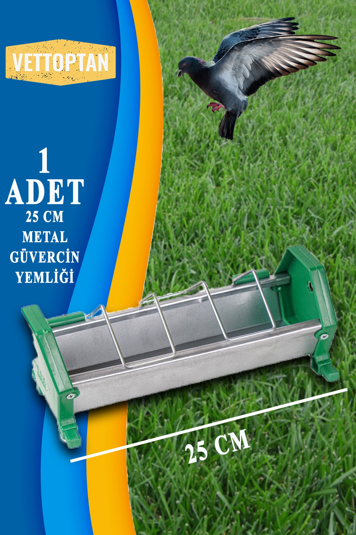 SHAVER Güvercin Yemliği Metal 25 Cm 1 Adet Yemlik Civciv Posta Şebap Taklacı Hünkari Miro Güvercini Kuş