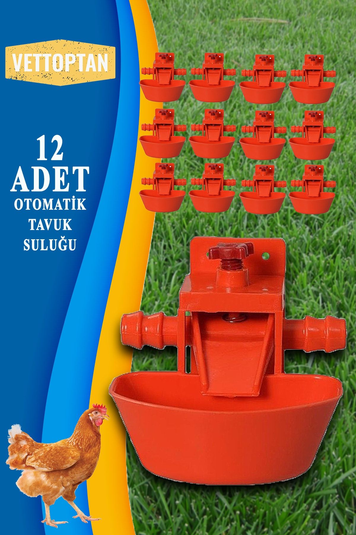 SHAVER 12 Adet Otomatik Tavuk Civciv Suluğu Güvercin Suluk Kumru Güvercini Tavuz Kuşu Gezen Tavuk Kümes