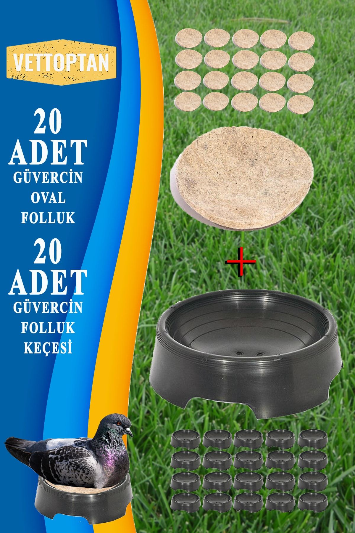 SHAVER Güvercin Folluk 20 Adet 20 Adet Keçe Oval Güvercin Folluğu Ve Keçesi Kuş Güvercinyuva Salma Kümes