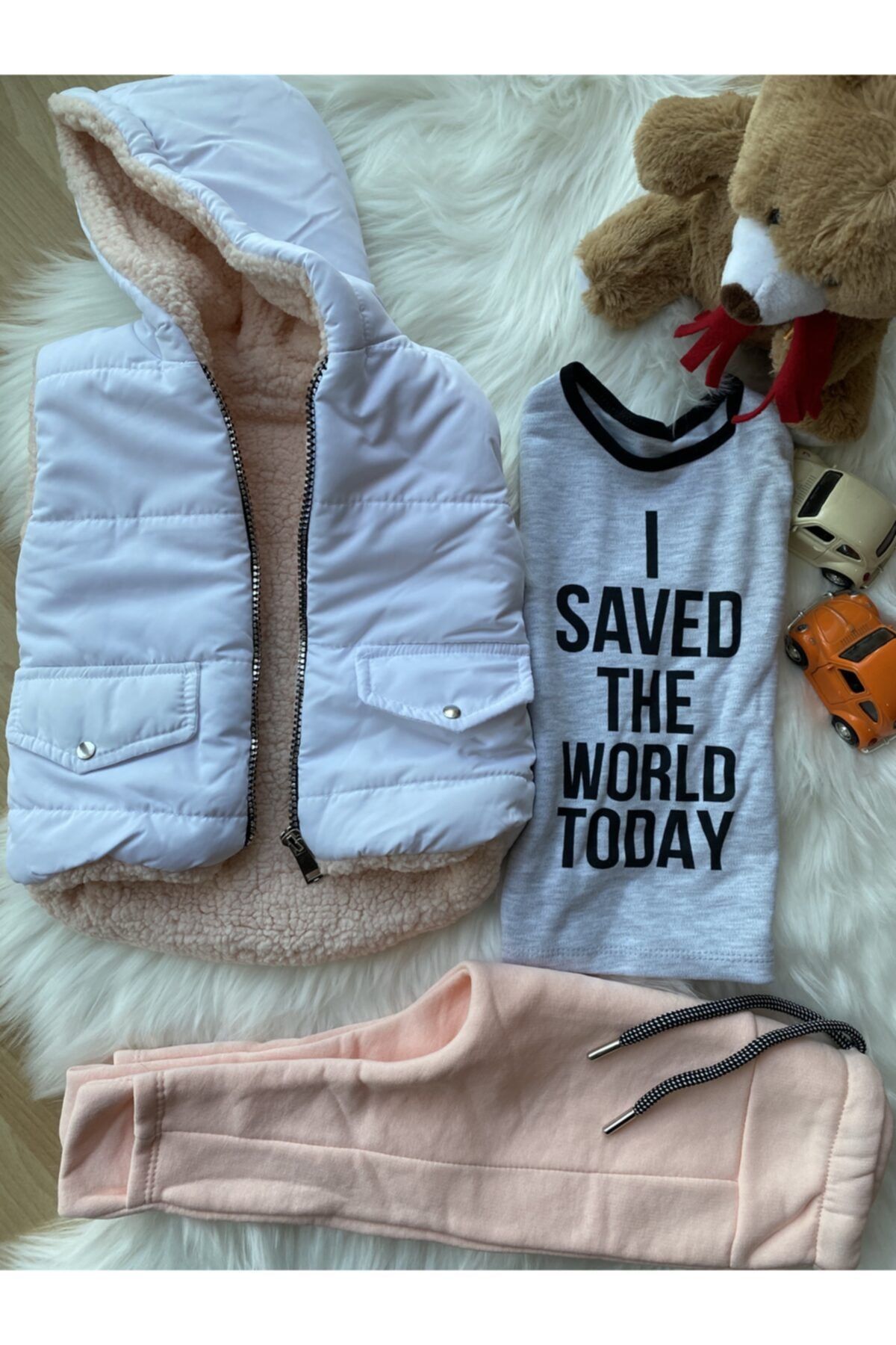 Hippıl Baby Hippıl Kız Bebek Şişme Yelekli Üçlü Takım