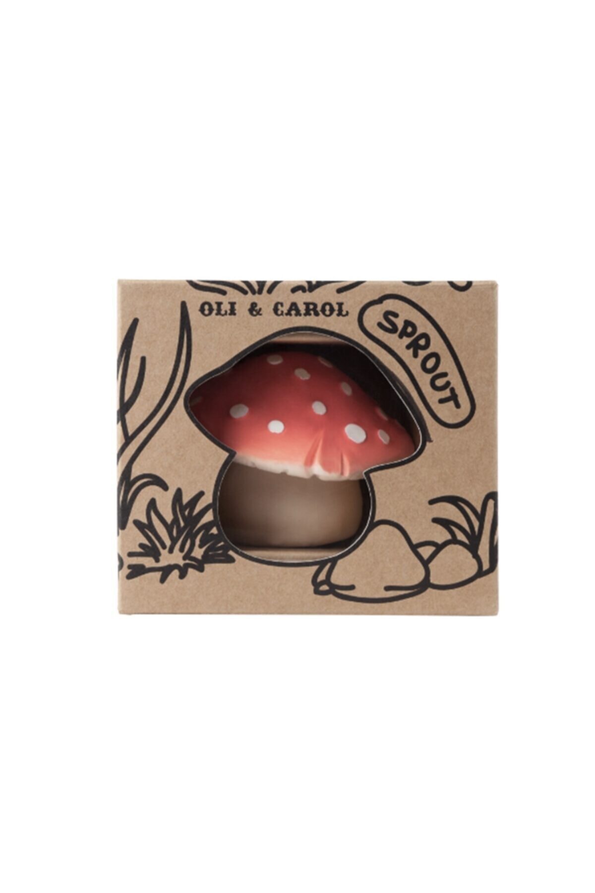OLI&CAROL Sprout Kırmızı Mantar Diş Kaşıyıcı Banyo Oyuncağı