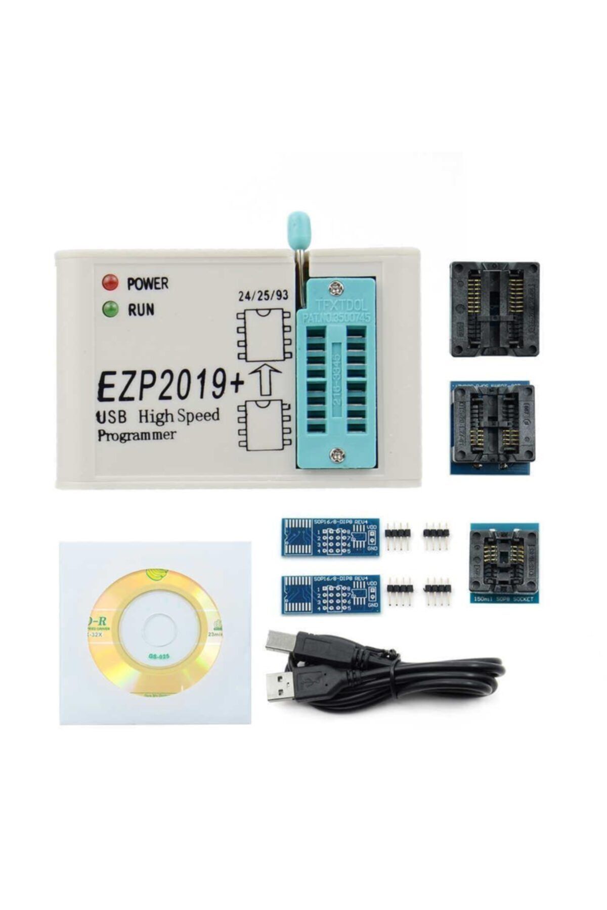 Motorobit Ezp2019+ Eeprom Bios Usb Spı Programlayıcı +3 Çevirici Adaptör Ve Test Klipsi