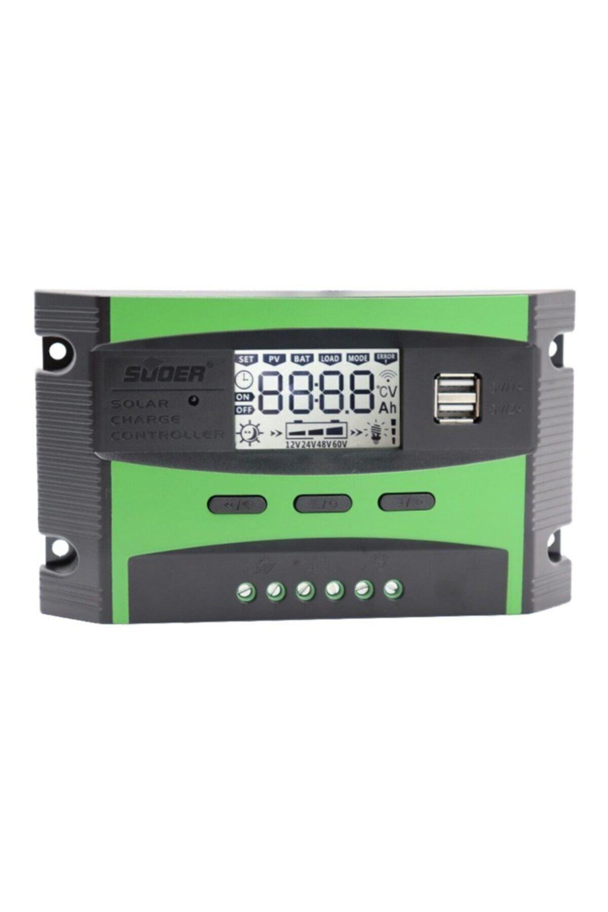 Suoer St-c1220 12-24 Volt 20 Amper Digital Otomatik Solar Şarj Regülatörü (2 Usb Girişli 5 V-2.1a)