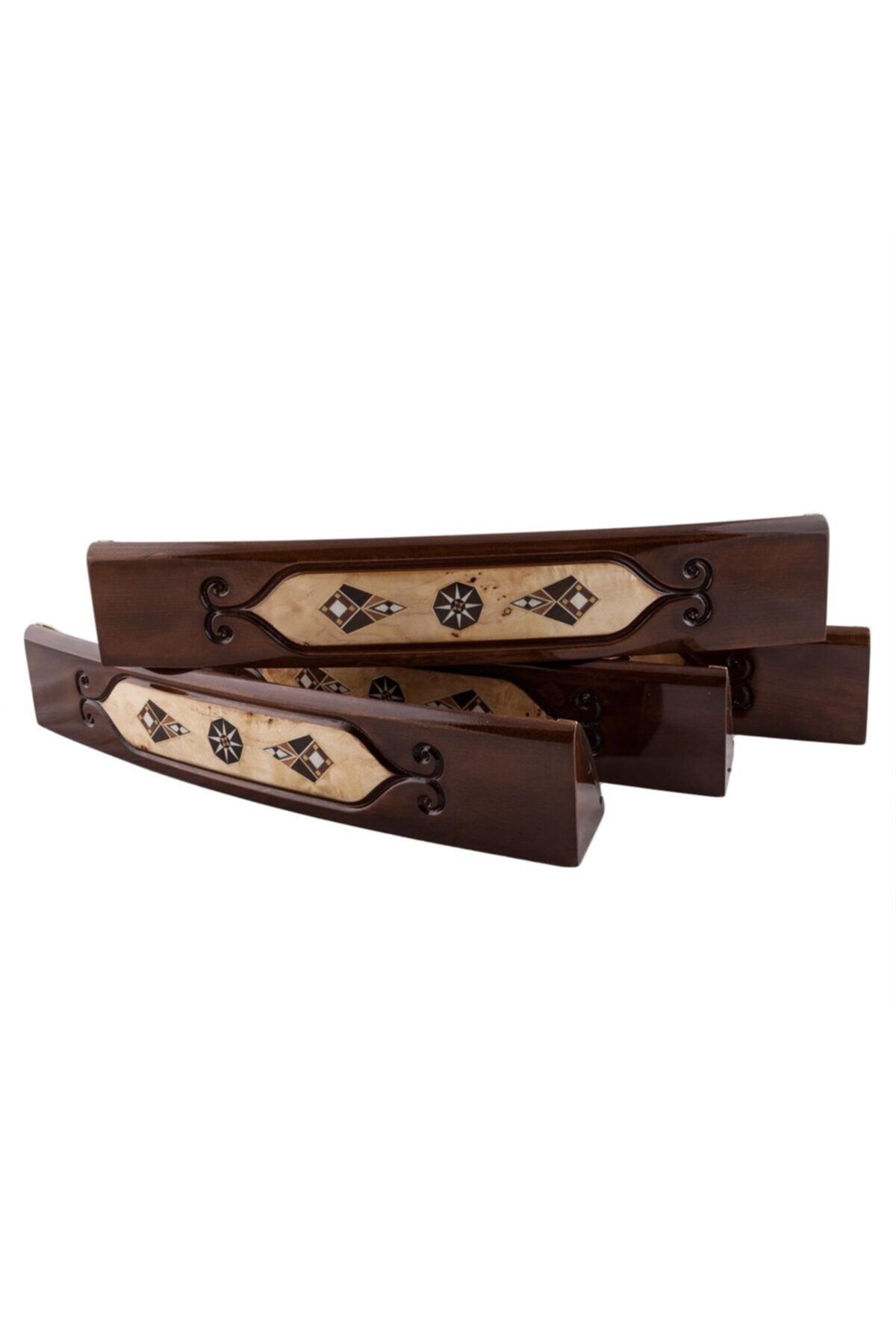 Helena Wood Art Mozaikli Oval Masif Okey Takımı Mazel