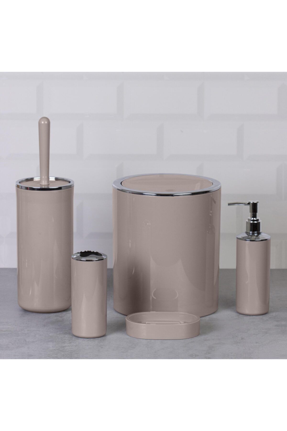 Okyanus Home Vizon Yuvarlak Krom 5'li Banyo Seti