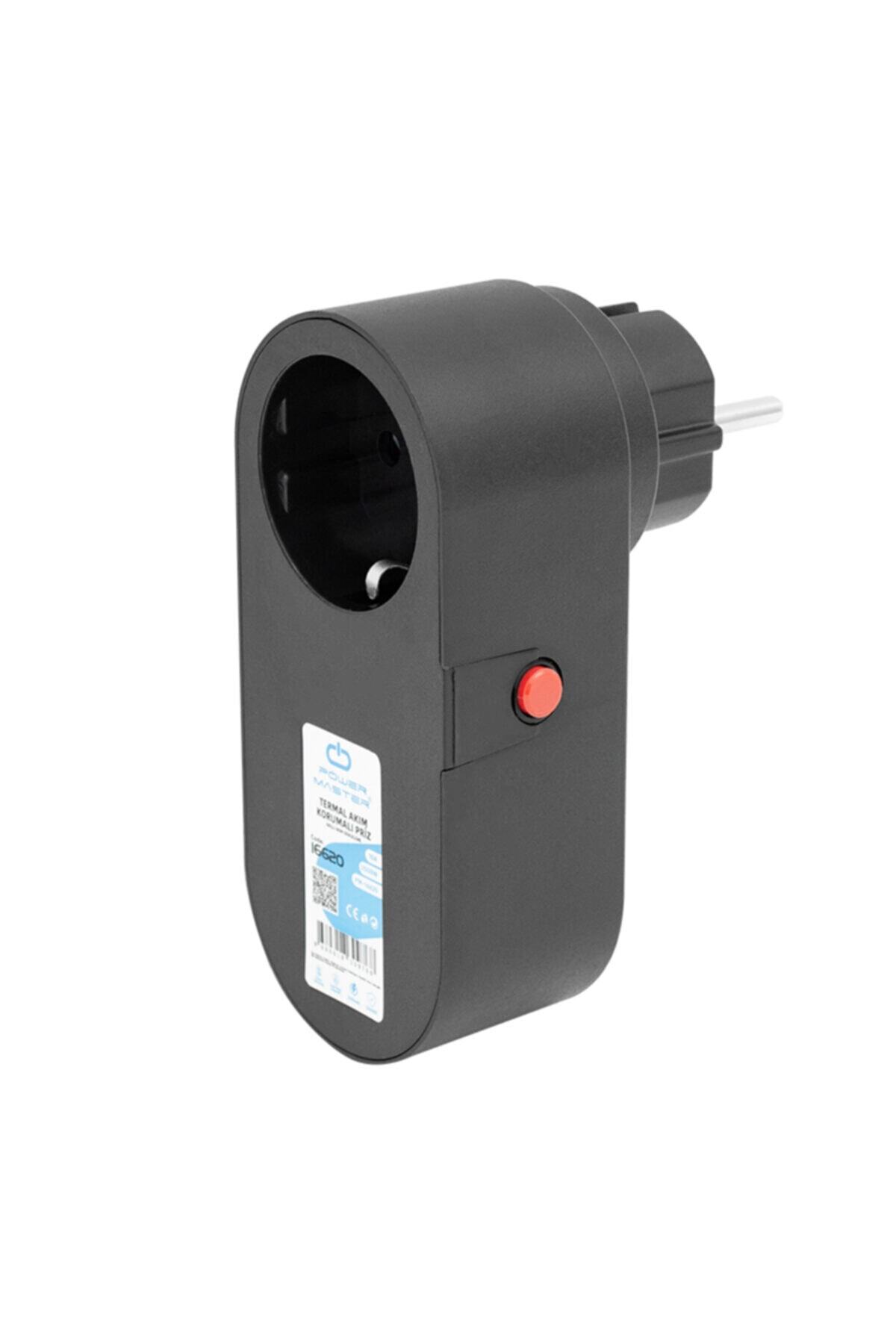Powermaster Pm-16620 Tekli Siyah Oval Kasa Termal Akım Korumalı Priz (10a-2500w)