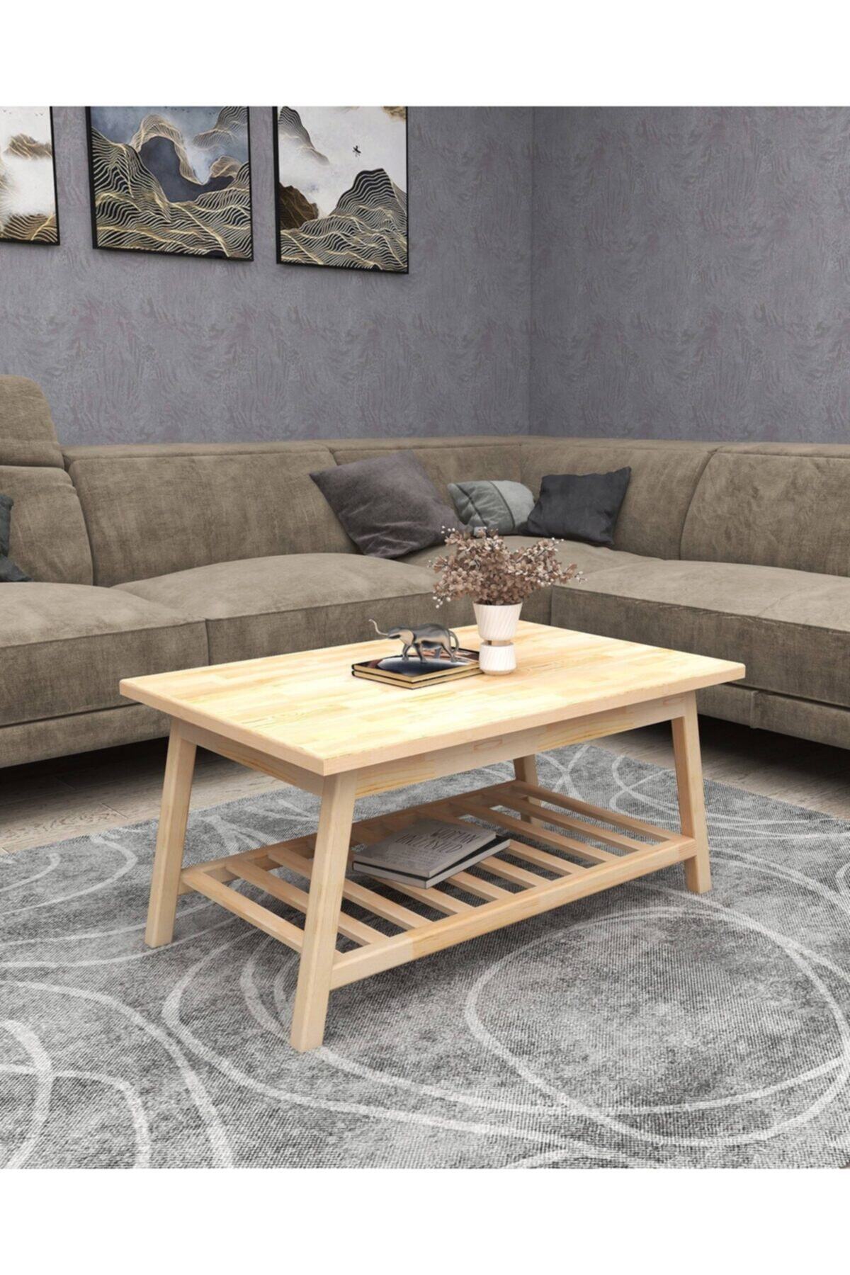 WOODFACE Pika Orta Sehpa 90x60 Doğal Ahşap Çok Renkli Dikdörtgen