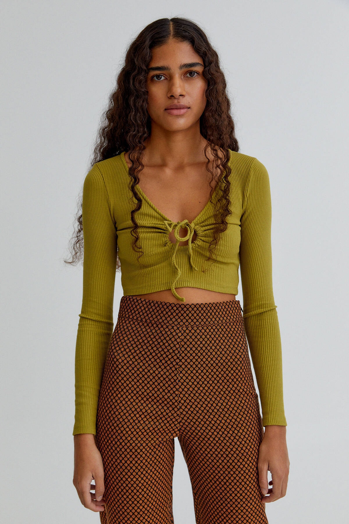 Pull & Bear Dekolte Detaylı Ve Büzgülü Fitilli Top