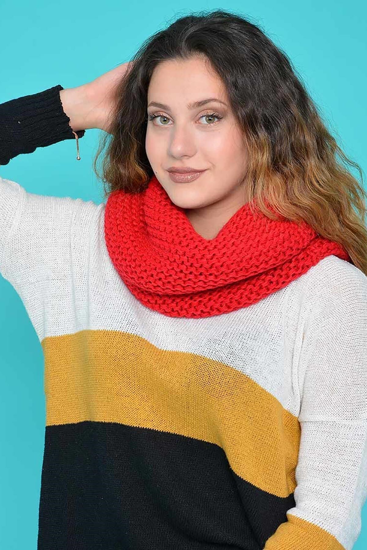 Mossta Lanza Çift Kat Örgü Boyunluk