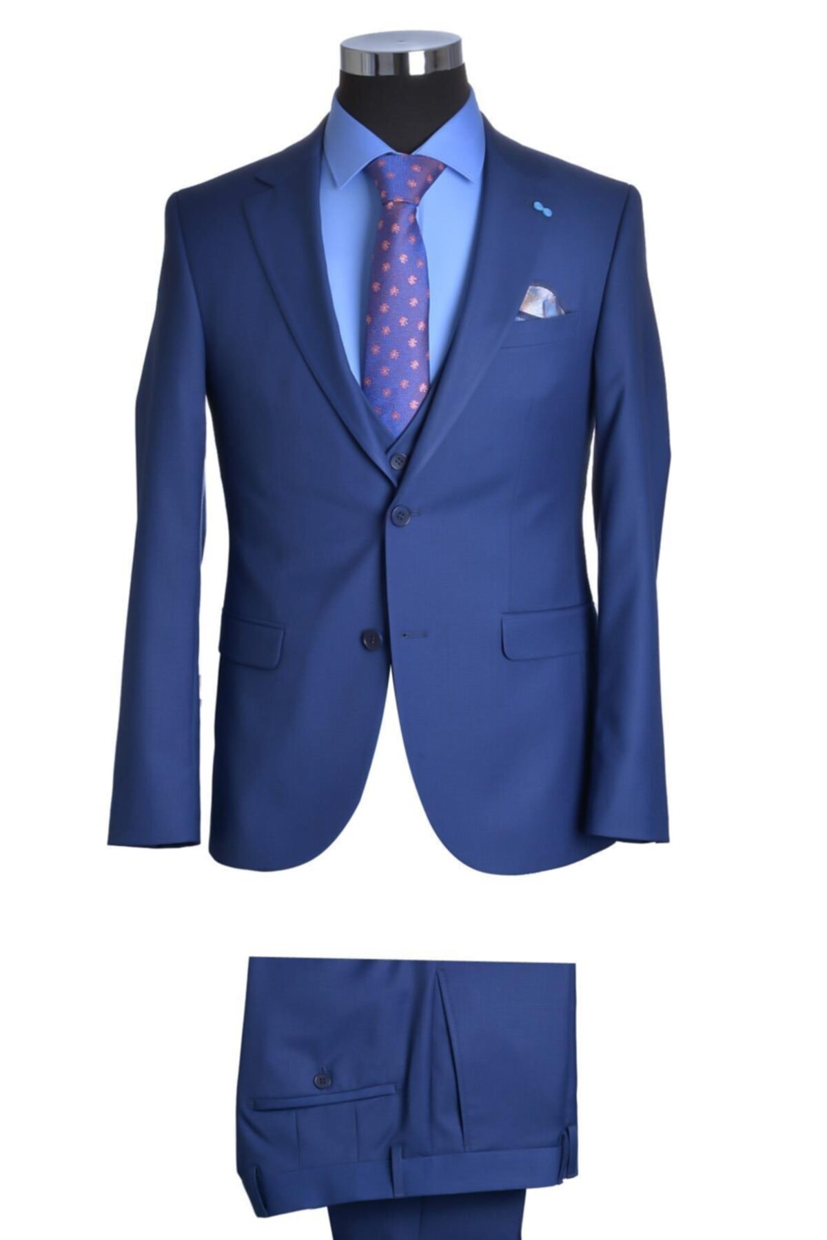 BAGGI Slim Fit Düz Yelekli Takım Elbise A.laci