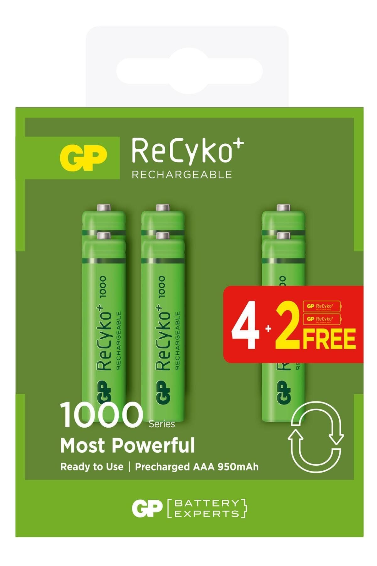 GP Batteries 6'lı 4+2 Recyko 1000 Serisi Ni-mh Şarj Edilebilir Aaa Ince Pil