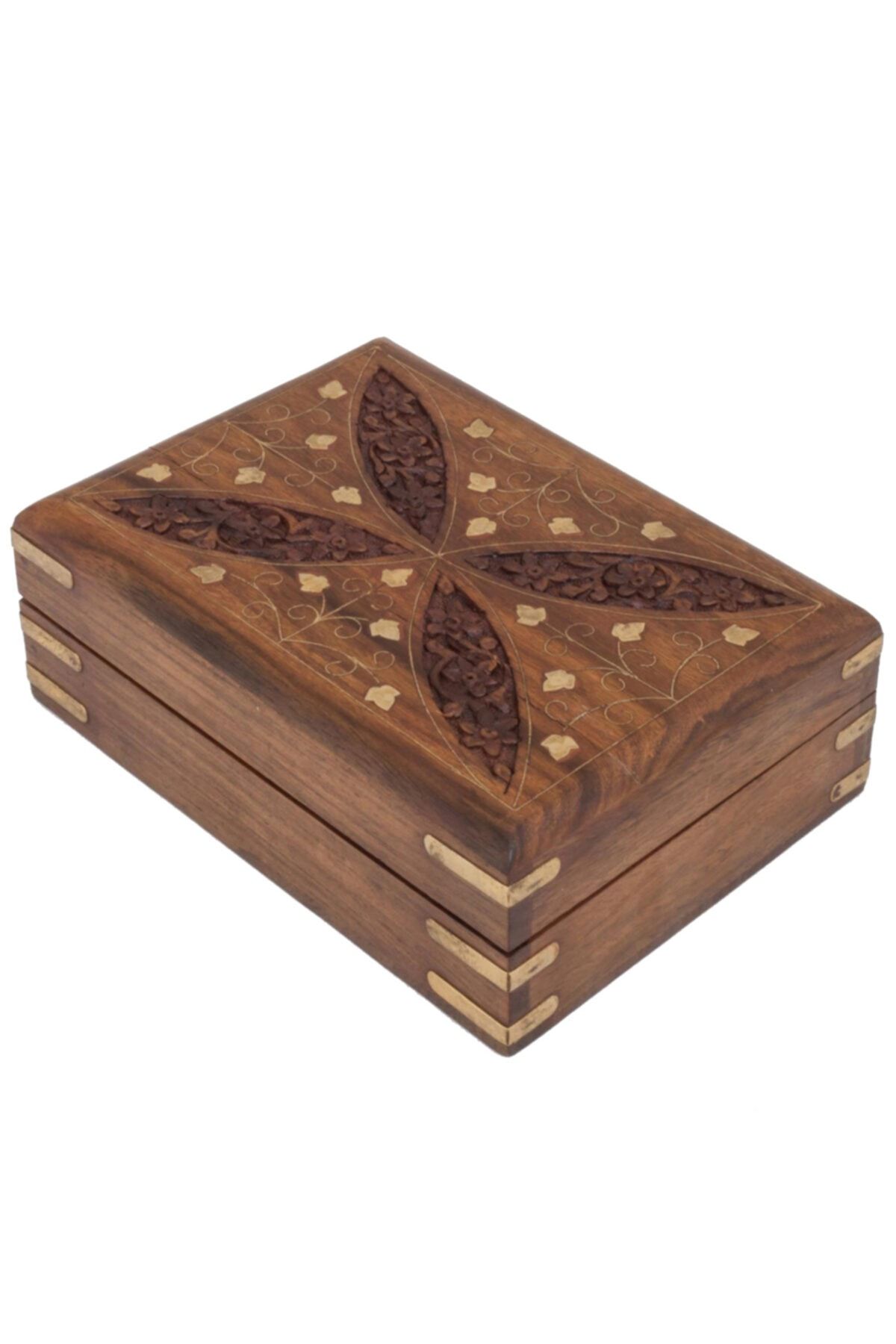 Helena Wood Art Oymalı Masif Ahşap Kutu