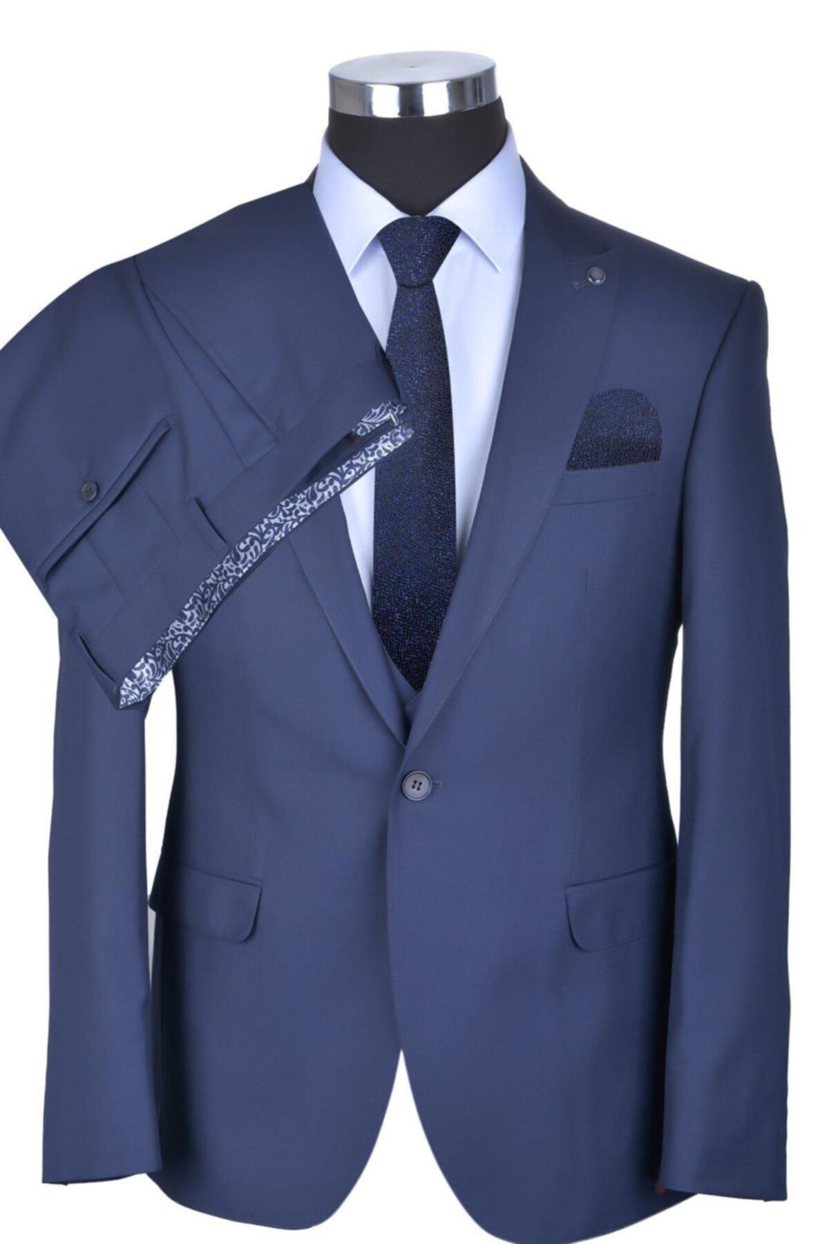 BAGGI Slim Fit Düz Yelekli Takım Elbise Laci